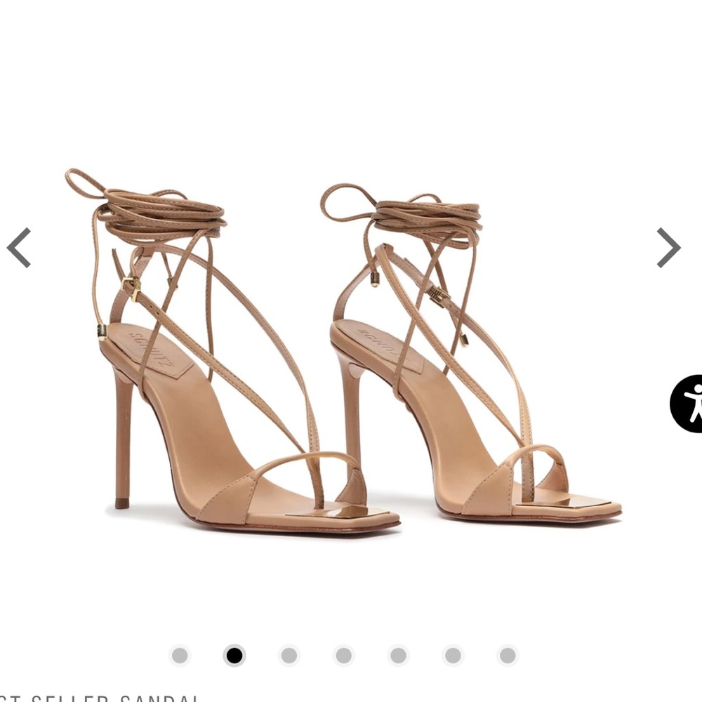 Schutz Nude Lace up Heels